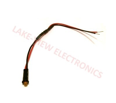 INDICATOR 14V AMBER LED 6&quot; LEADS