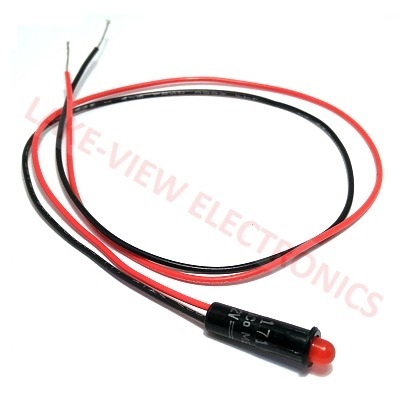 INDICATOR 2V RED DIFFUSED LED 14&quot; LEADS