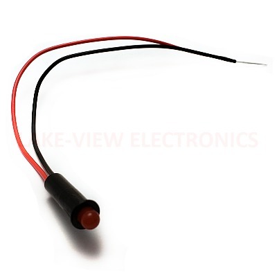 INDICATOR 14V RED LED 6&quot; WIRE LEADS