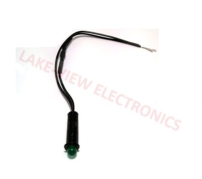 INDICATOR 125V GREEN LED 6"LEADS