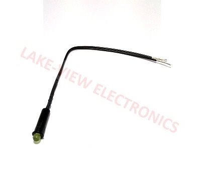 INDICATOR 125V YELLOW LED 6" LEADS