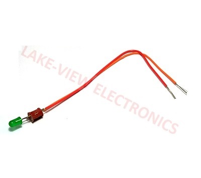 INDICATOR 28V GREEN LED 6" LEADS