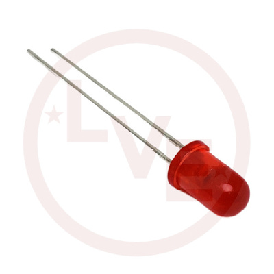 LED 5MM RED DIFFUSED 627NM 20MA 2V