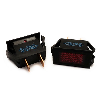 INDICATOR 125V RED NEON 0.250" Q.C TABS PNL MT LIGHT