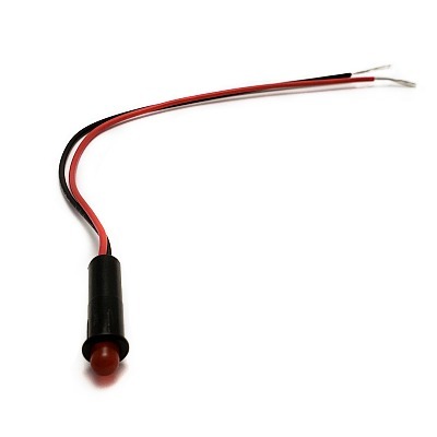 INDICATOR 2V RED DIFFUSED LED 6&quot; LEADS